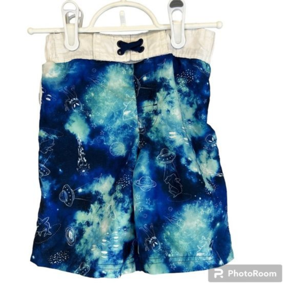 ⭐️4 for 20⭐️ GEORGE Blue White Spaceship Swim Shorts‎ (S-6Y)